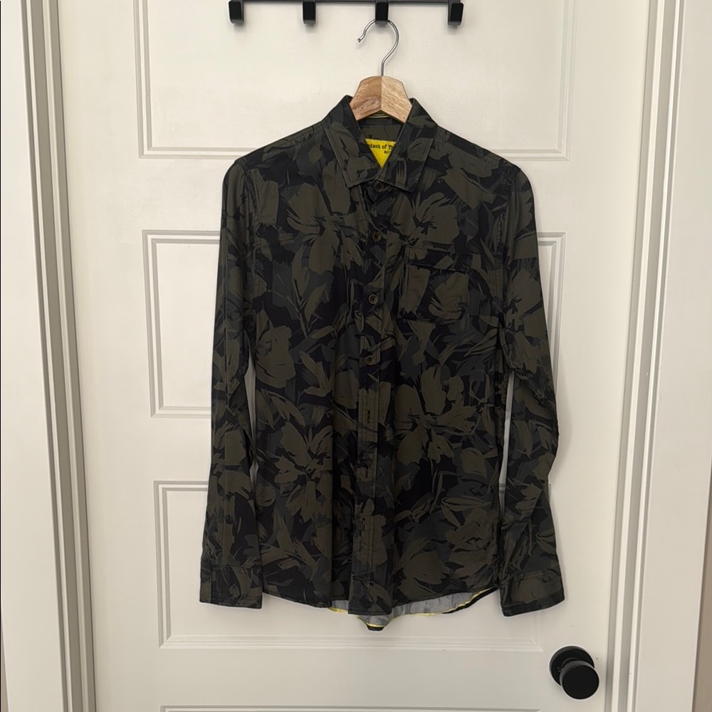 Men's Dark Green Floral Casual Shirt